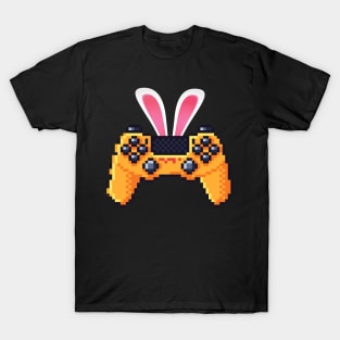 Game Controller Bunny Easter Video Gaming Gamer Pixel art T-Shirt